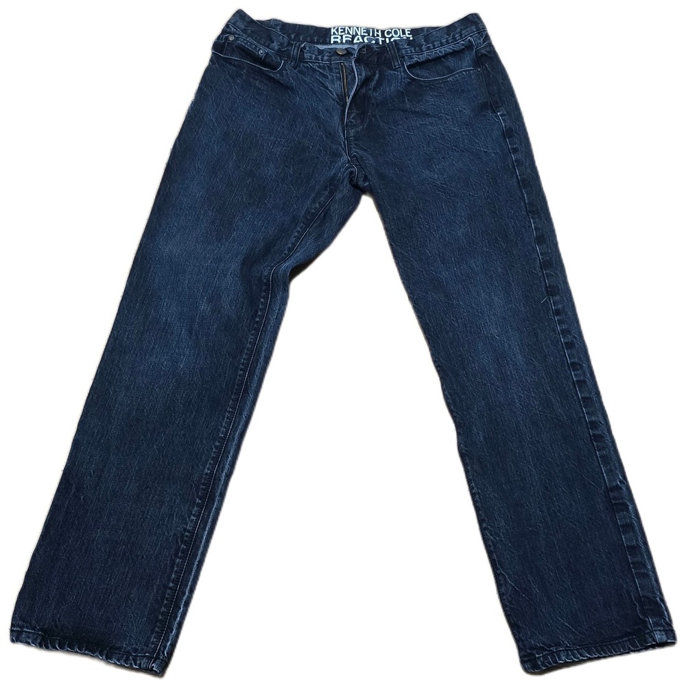 Kenneth‎ Cole Reaction Mens Slim Fit Narrow Leg Dark Wash Jeans W34 L30
